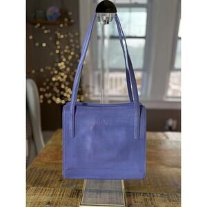 Vintage Monsac Original Lilac W/ Pink Leather Double Strap Shoulder Bag Purse